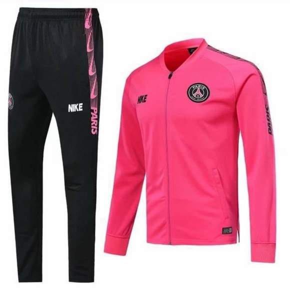 men's nike black and pink tracksuit